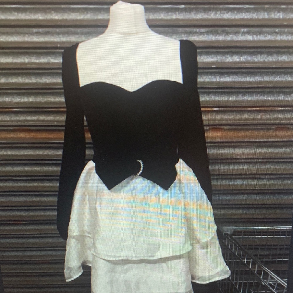 Elegant Black and White Mini Dress